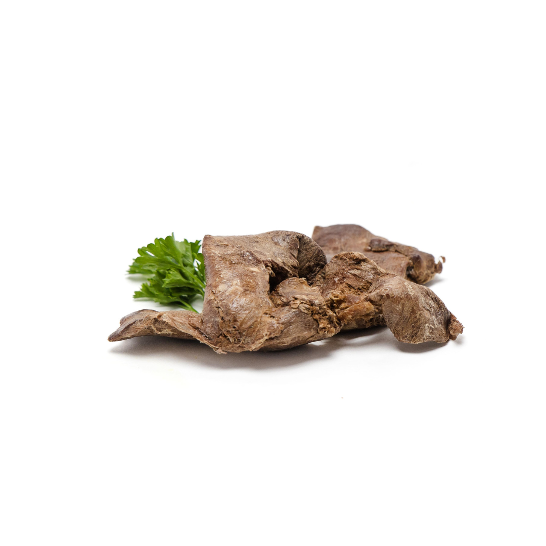 A Beast Feast Freeze-Dried Chicken Liver, rich in vitamin A, showcased on a white background.